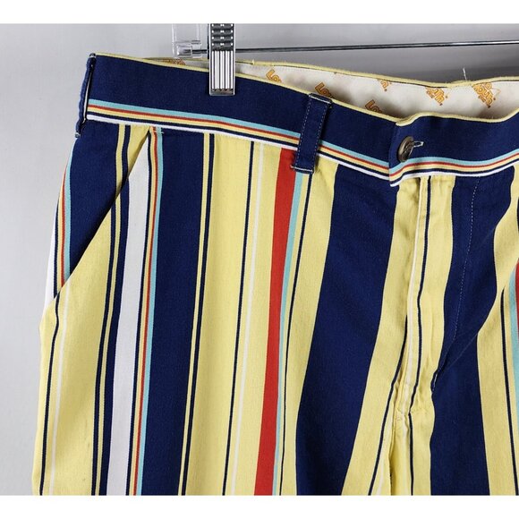 SOLD OUT Loudmouth Pants Mens Size 40x31 Multi Striped Golf Pants Straight Leg - Picture 3 of 9